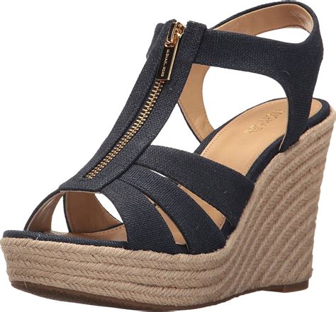 michael kors berkley wedge navy|Michael Kors berkley denim sandals.